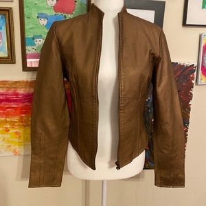 Margaret Godfrey Bronze Gold Leather Jacket 6